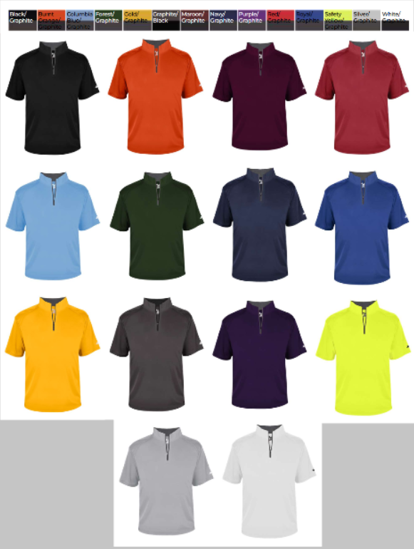 Custom Embroidered Short Sleeve Quarter Zip