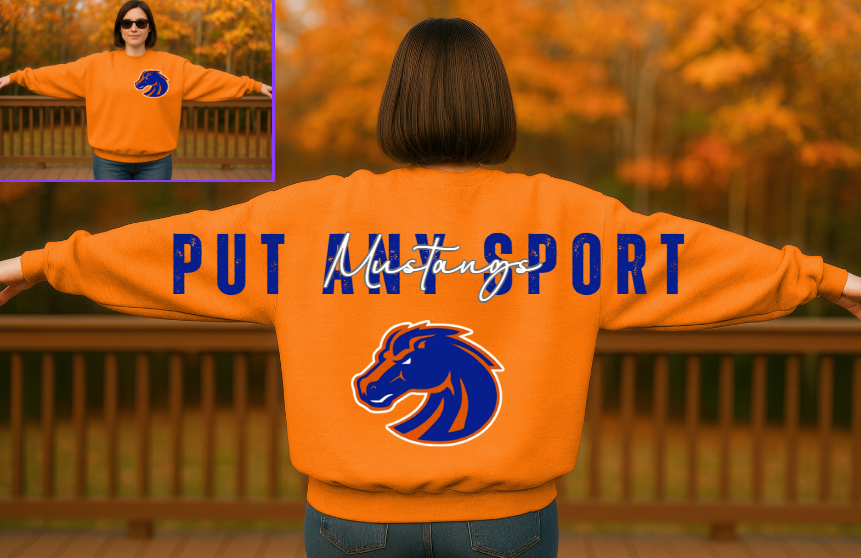 Mustangs Sports LARGE Back