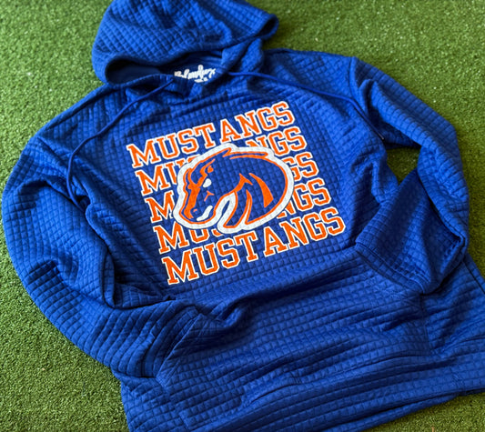 Royal Mustangs Quilted Long Sleeve Hooded