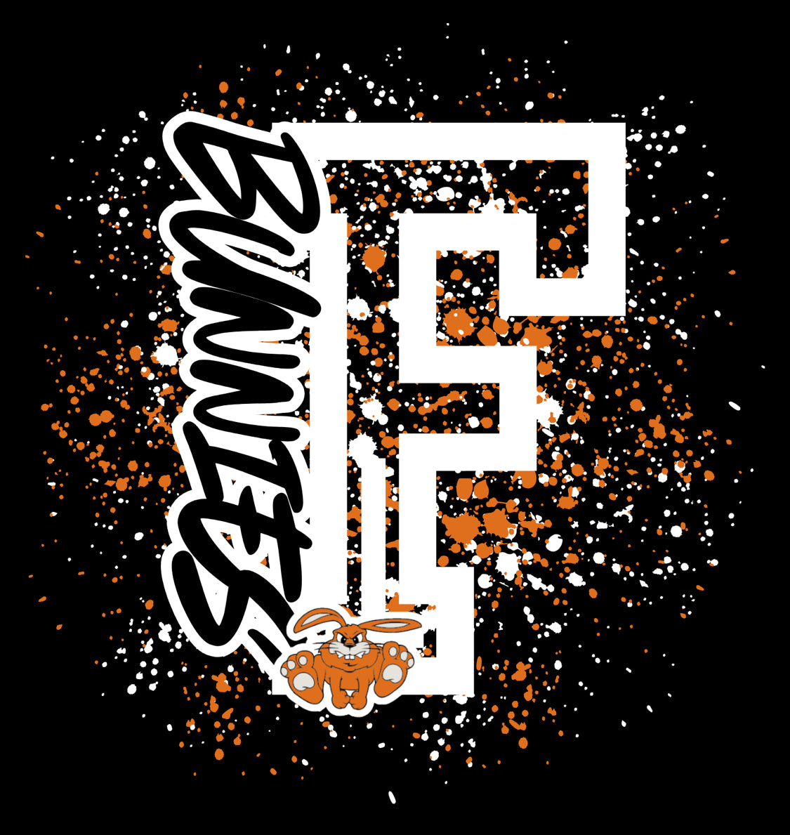 Fisher Bunnies Splatter Youth Black