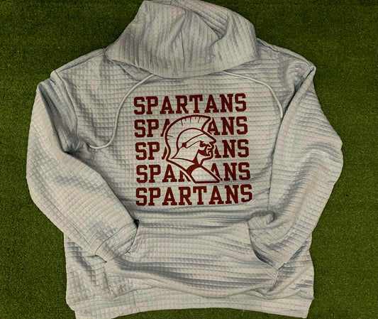 Grey Spartans Quilted Long Sleeve Hooded