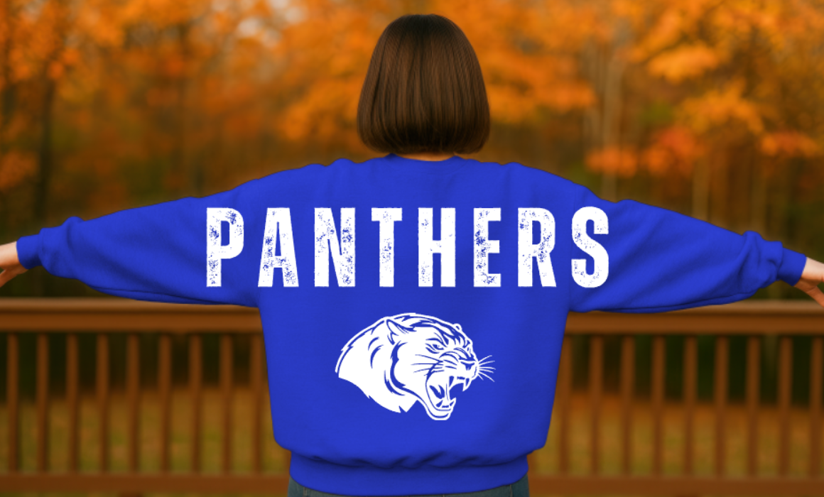 Panthers Long Distress -Royal