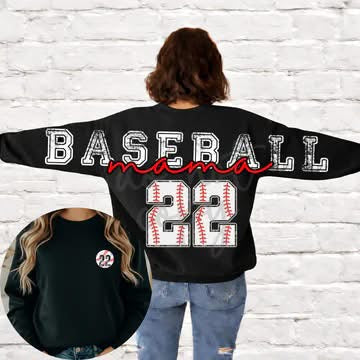 Baseball Mama BIG with Number