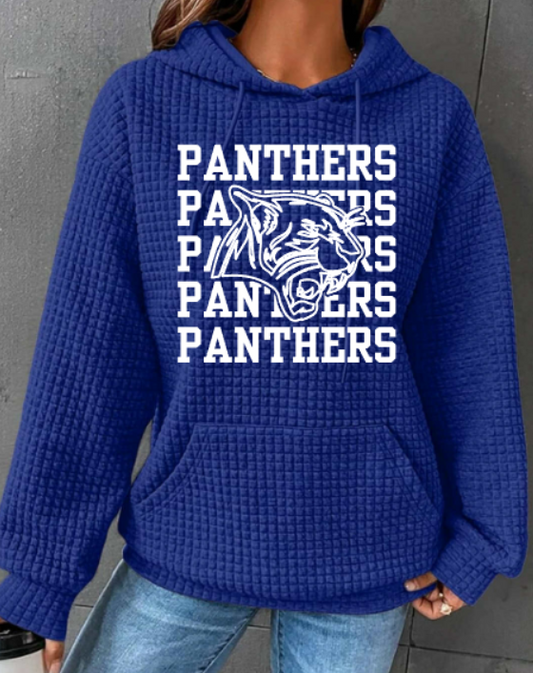 Royal Panthers Quilted Long Sleeve Hooded